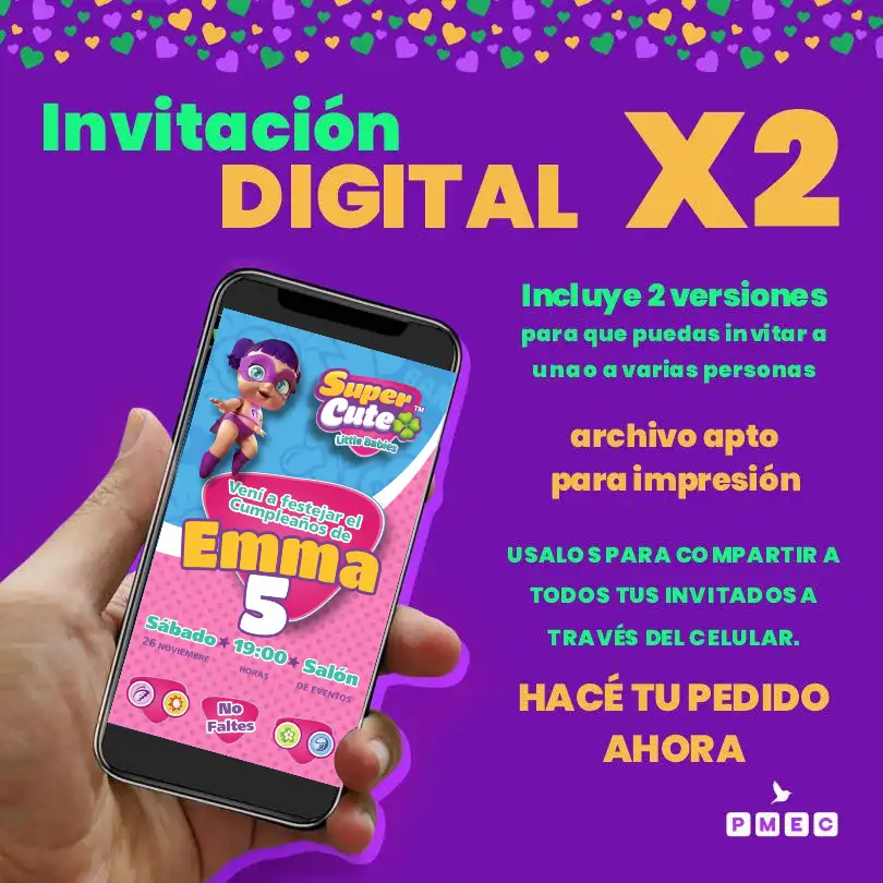 Invitación Digital Personalizada para WhatsApp - Diseño Super Cute - Little Babies 3 Invitación Digital Personalizada para WhatsApp - Diseño Super Cute - Little Babies - Imagen 3