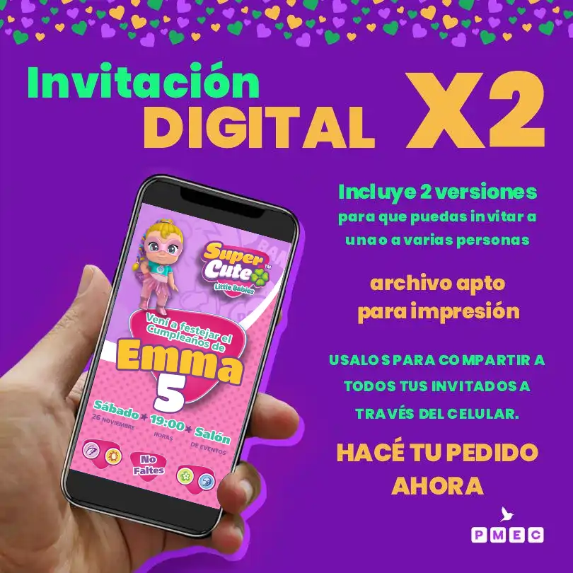 Invitación Digital Personalizada para WhatsApp - Diseño Regi Super Cute - Little Babies 3 Invitación Digital Personalizada para WhatsApp - Diseño Regi Super Cute - Little Babies - Imagen 3